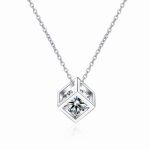 Moissanite Cube Pendant