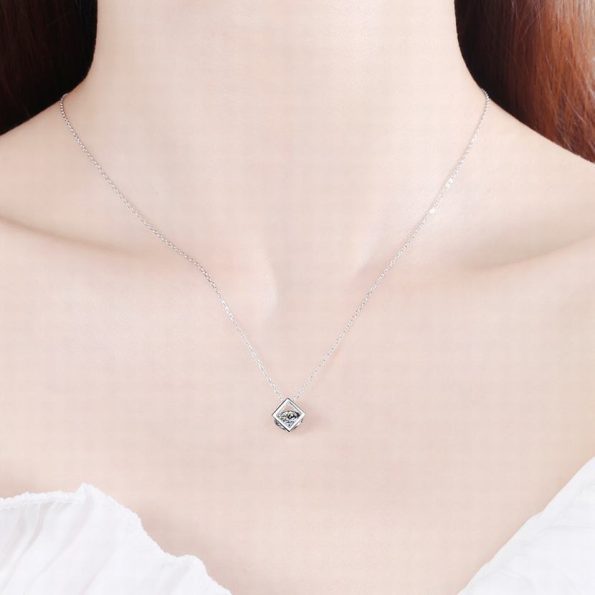 Moissanite Cube Pendant