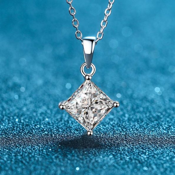 Princess Cut Moissanite Pendant