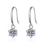 6 Prong Moissanite Hook Earring