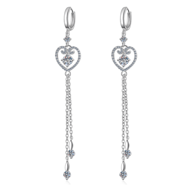 Moissanite Silver Tassle Earring