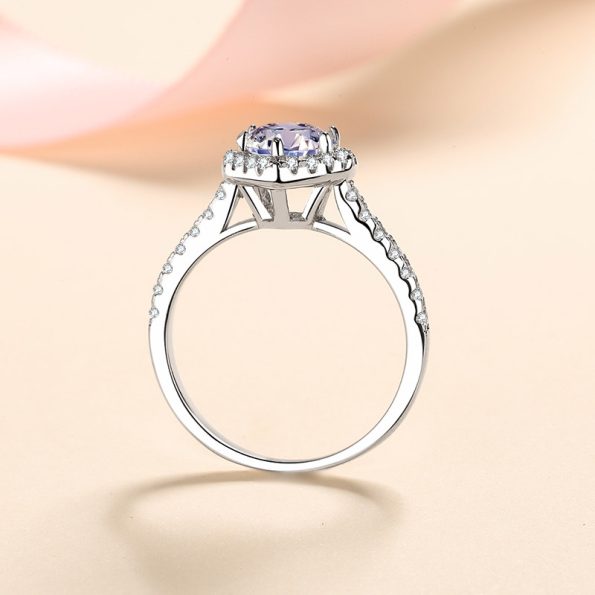 1 Carat Heart Moissanite Engagement Ring
