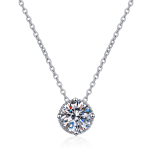 4 Prong Round Moissanite Pendant