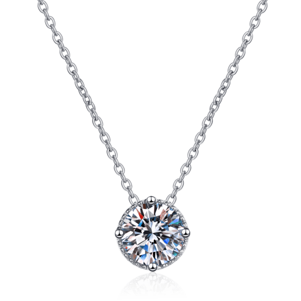4 Prong Round Moissanite Pendant