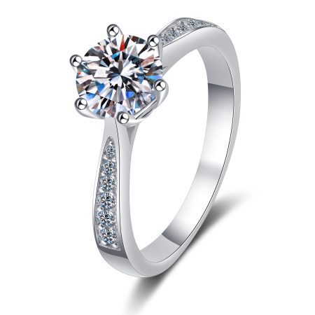 6 Claw Prong Moissanite Engagement Ring