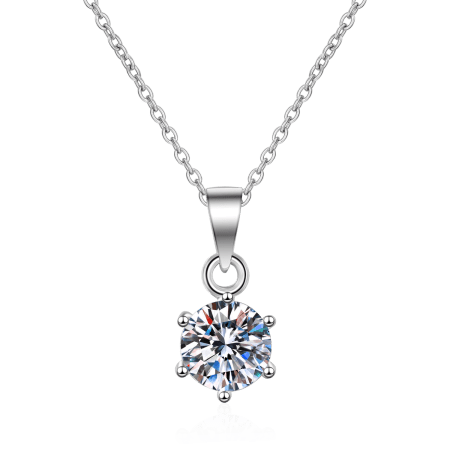 6 Prong Moissanite Pendant