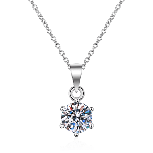 6 Prong Moissanite Pendant