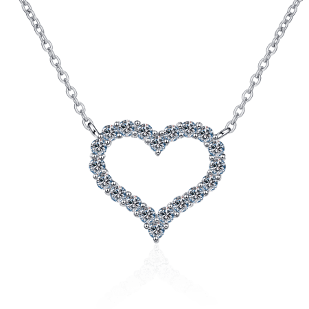 Moissanite Heart Pendant