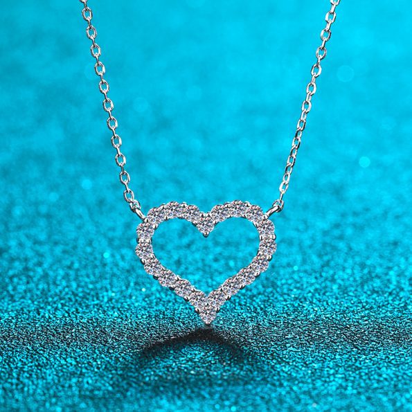 Moissanite Heart Pendant