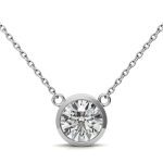 Round Moissanite Bezel Pendant