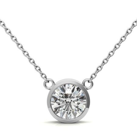 Round Moissanite Bezel Pendant