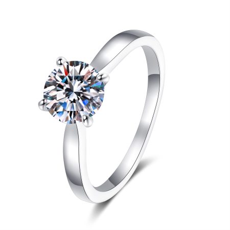 Classic 4 Claw Solitaire Moissanite Ring