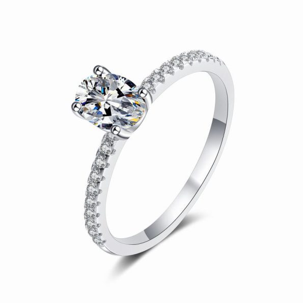 Petite Oval Moissanite Engagement Ring