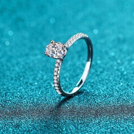 Petite Oval Moissanite Engagement Ring