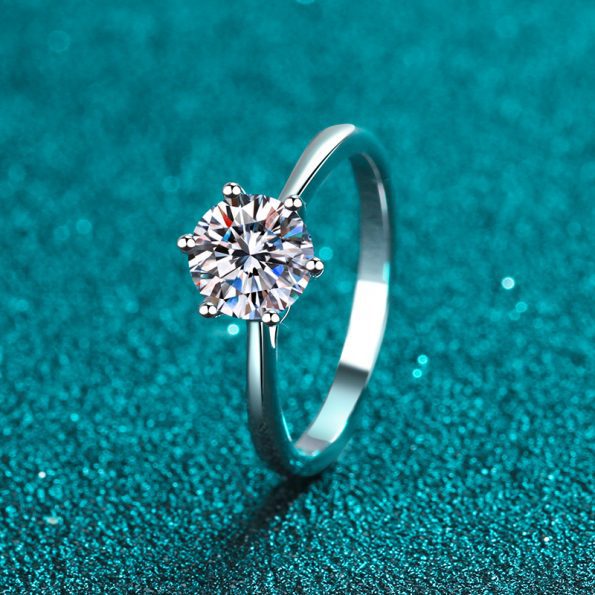 6 Prong Moissanite Engagement Ring