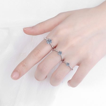 Simple moissanite engagement ring sale