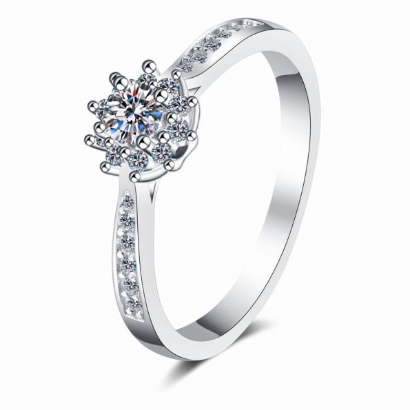 0.2 ct Moissanite Halo Ring