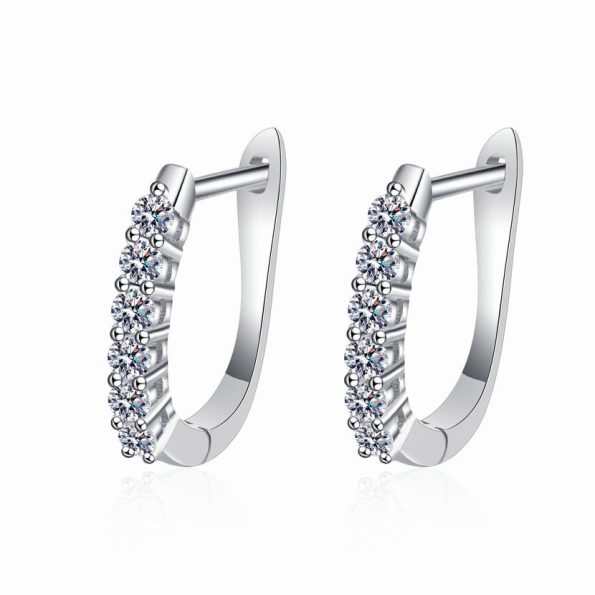 0.36 Carat Moissanite Hoop Earrings