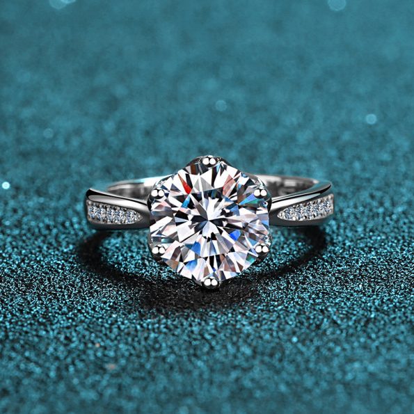 3 Carat 6 Prong Moissanite Engagement Ring