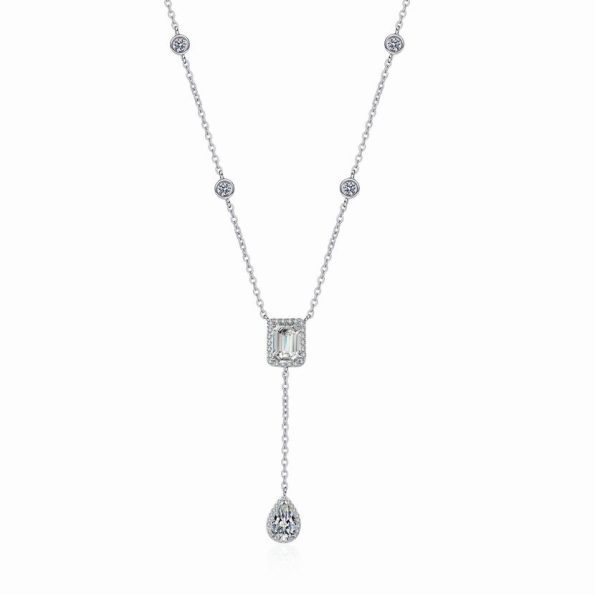 3 Carat Moissanite Drop Necklace