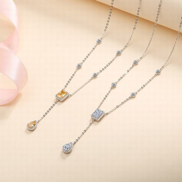 3 Carat Moissanite Drop Necklace