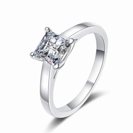 4 Prong Princess Moissanite Engagement Ring