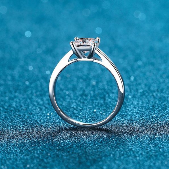 4 Prong Princess Moissanite Engagement Ring