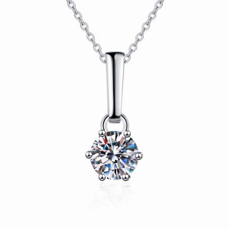 6 Claw Moissanite Drop Pendant