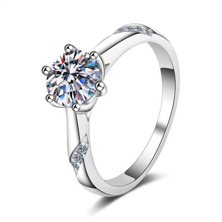 6 Prong Solitaire Moissanite Ring