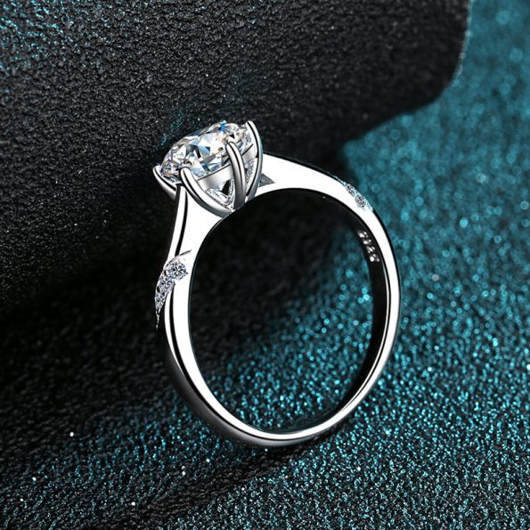 6 Prog Solitaire Moissanite Ring