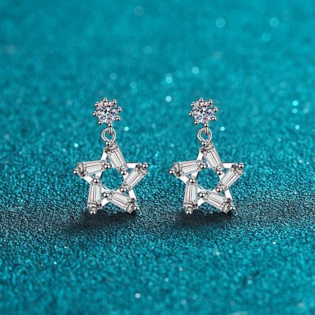 Baguette Moissanite Stud Earrings