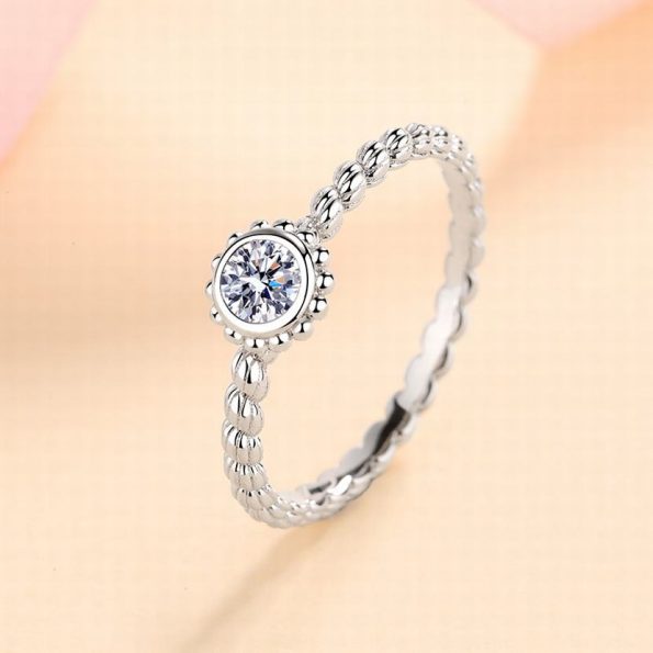 Bezel Moissanite Ring