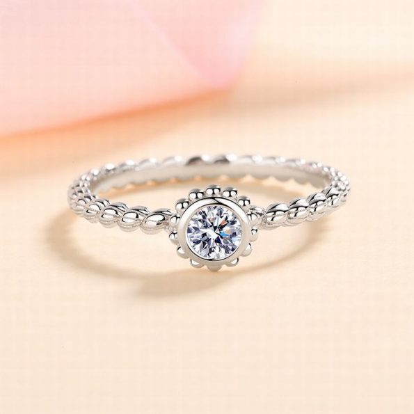 Bezel Moissanite Ring