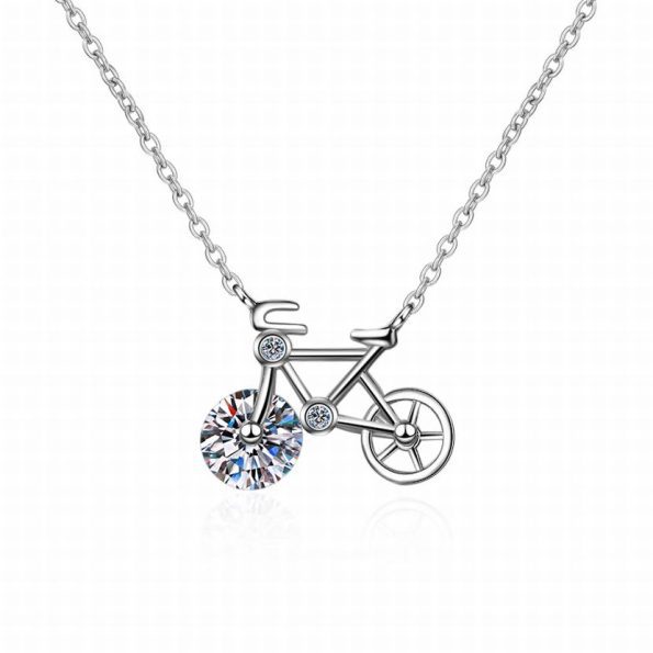 Bicycle Moissanite Pendant