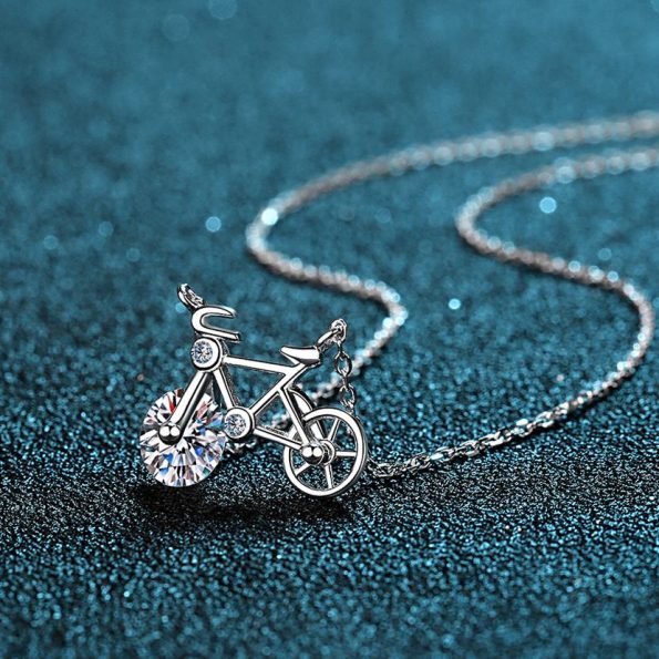 Bicycle Moissanite Pendant