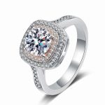 Cathedral Halo Moissanite Ring