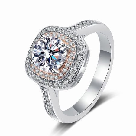 Cathedral Halo Moissanite Ring
