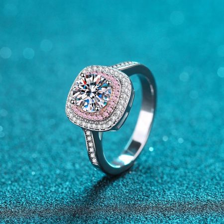 Cathedral Halo Moissanite Ring