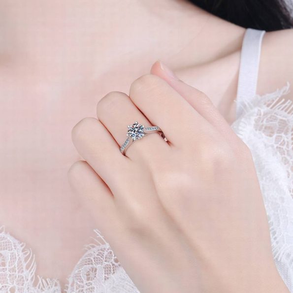 Cathedral Moissanite Ring