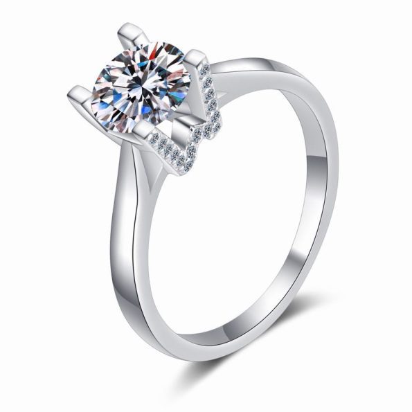 Cathedral Setting Moissanite Ring