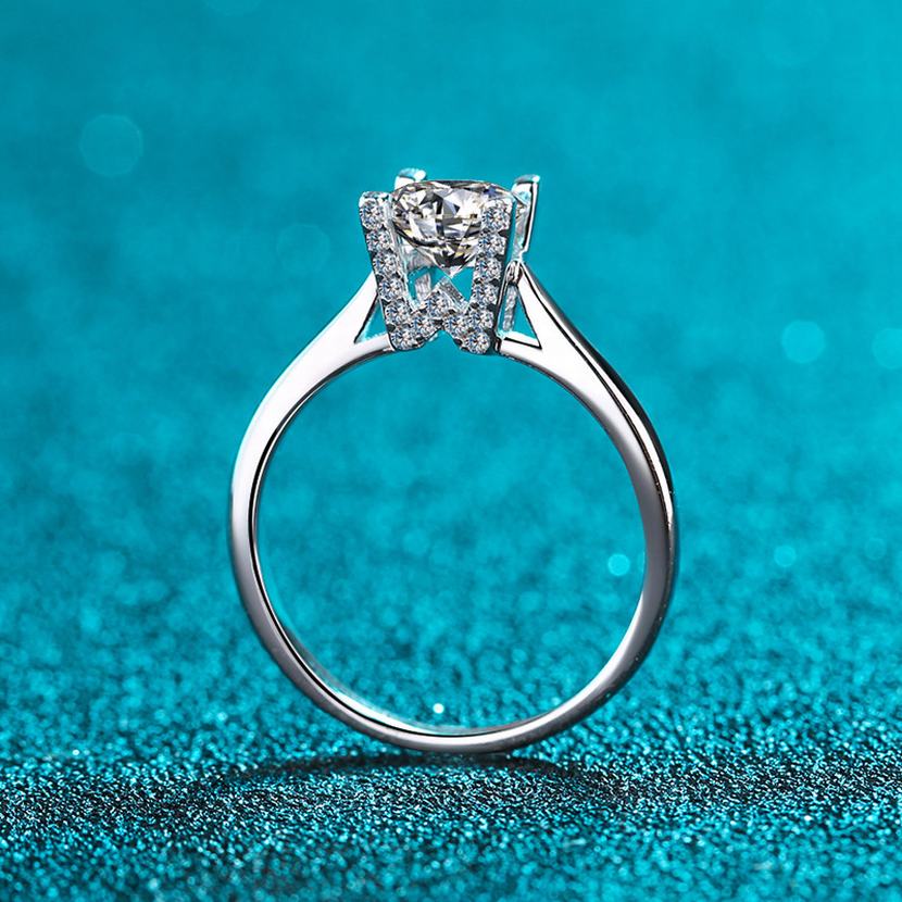 Cathedral Setting Moissanite Ring Cheap Engagement Rings Uk