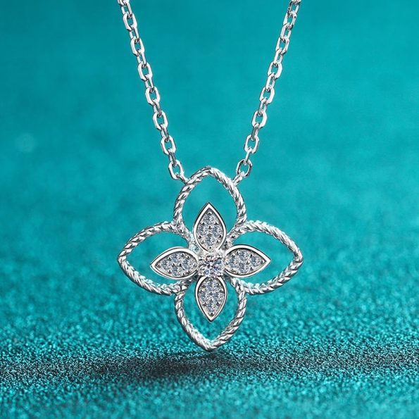 Clover Moissanite Necklace