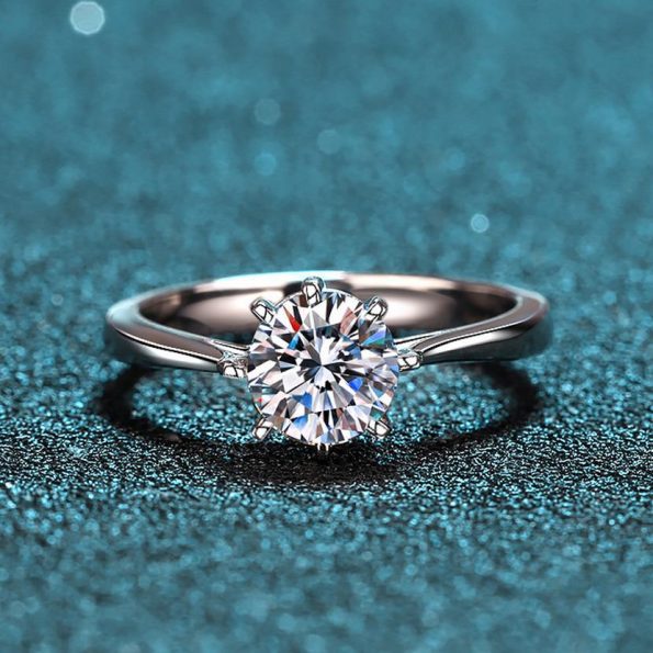 Crown Moissanite Engagement Ring