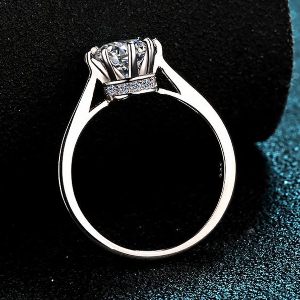 Crown Moissanite Engagement Ring