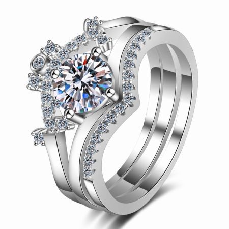 Crown Moissanite Stacking Rings