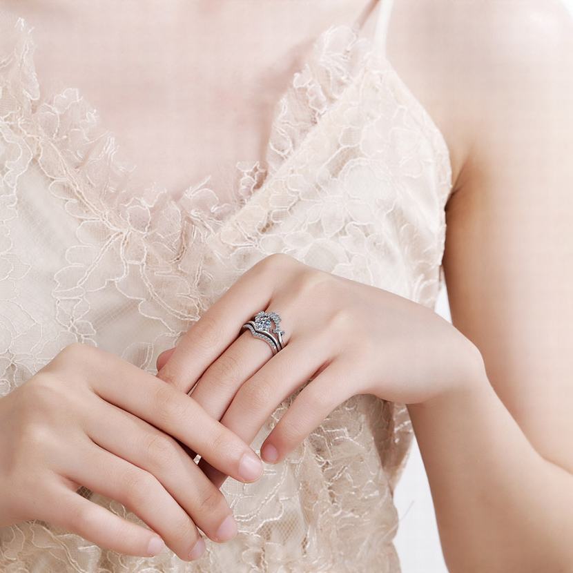 Moissanite stacking rings deals