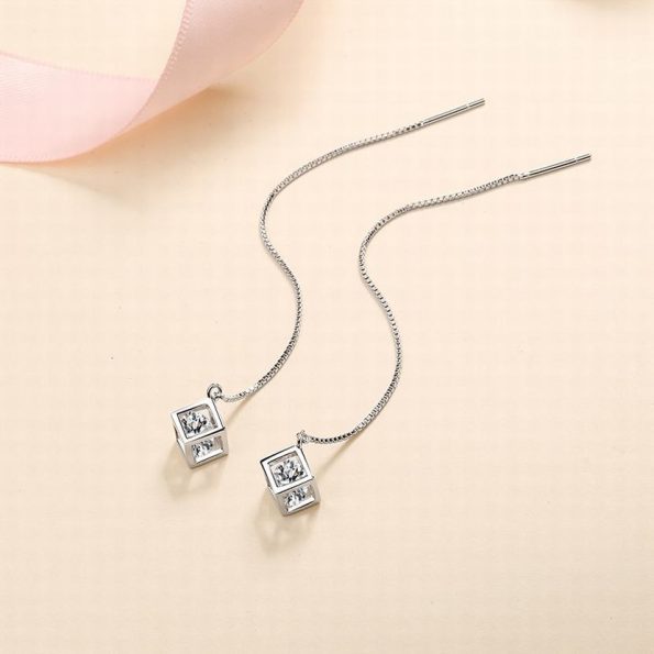 Cube Threader Earrings