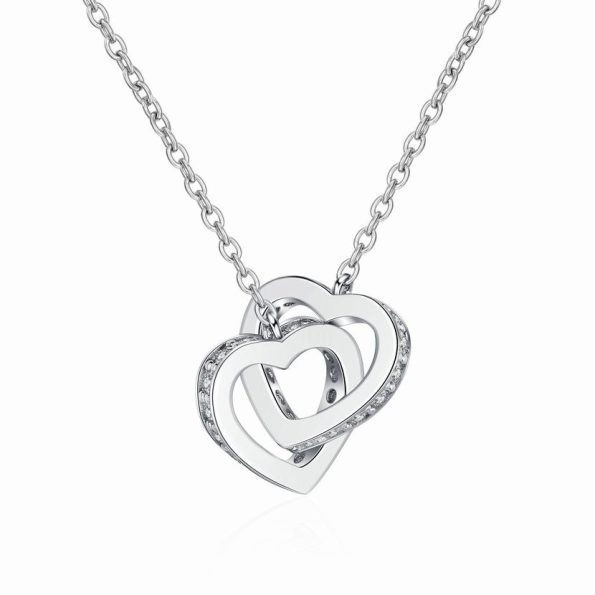 Double Heart Moissanite Necklace