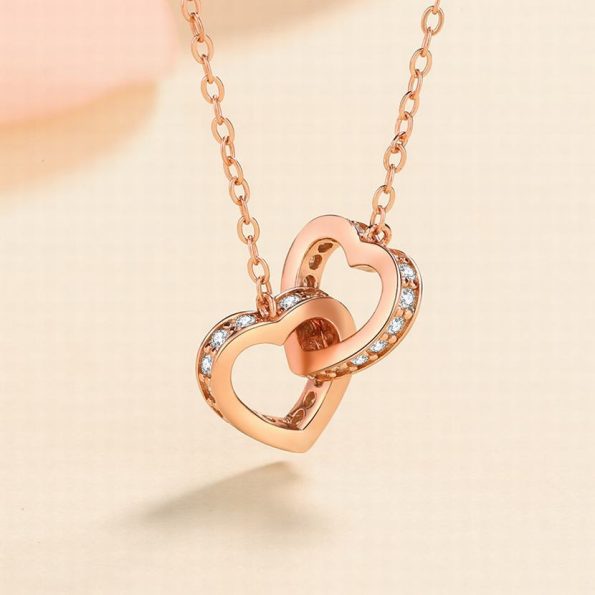 Double Heart Moissanite Necklace