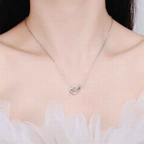 Double Heart Moissanite Necklace